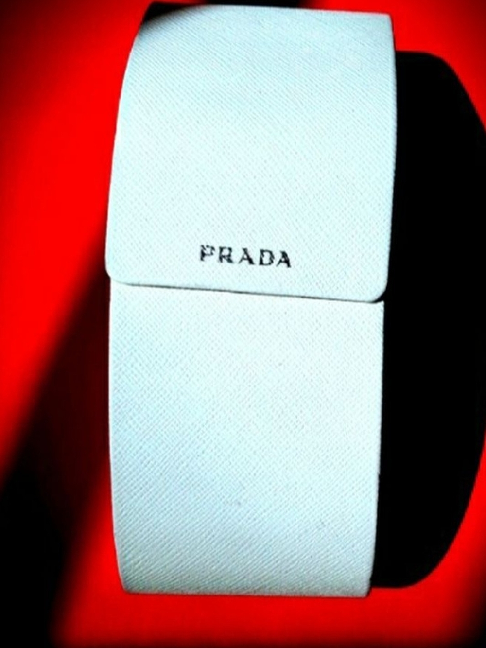 Prada White Leather Sunglasses Case